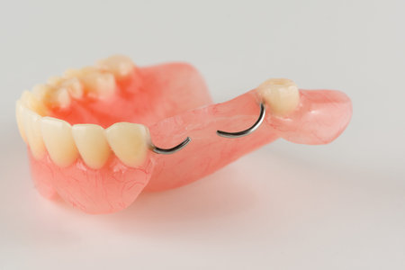 acrylic denture with metal clasps for restoring dentition