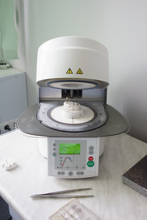 Oven for baking ceramics in the dental laboratoryの写真素材