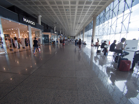 Barcelona, Spain - August 19, 2017: The airport in barcelona is one of the largest airports in Spain.のeditorial素材
