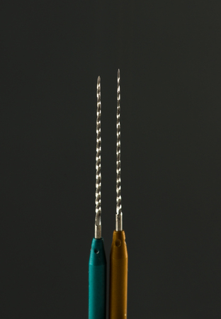 Tools for dentist work in the root canals of teethの写真素材