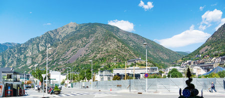 Andorra la Vella, Andorra - August 14, 2017: Andorra is the country with the smallest trade taxes....