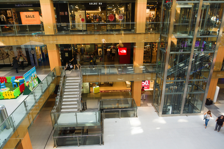 Andorra la Vella, Andorra - August 14, 2017: Andorra is the country with the smallest trade taxes. It is a tourist and commercial center of Europe. In one of the largest shopping centers.のeditorial素材