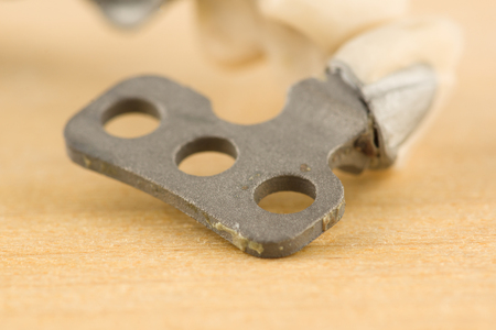 damaged dental cermet bridge prosthesis on a lamellar implantの写真素材