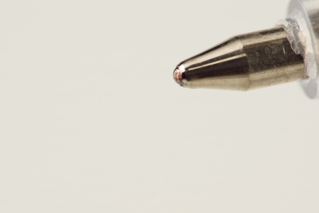 very close-up ballpoint pen writing setの写真素材