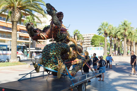 Salou, Spain - August 13, 2017: Salou is one of the largest tourist cities in Spain. Delivery of...