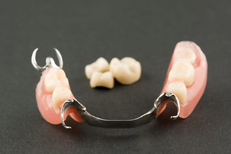 Large image of a modern denture on a black background