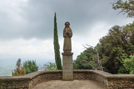 Montserrat, Spain - August 18, 2018: Santa Maria de Montserrat abbey in Monistrol, in a beautiful summer day, Catalonia, Spainのeditorial素材