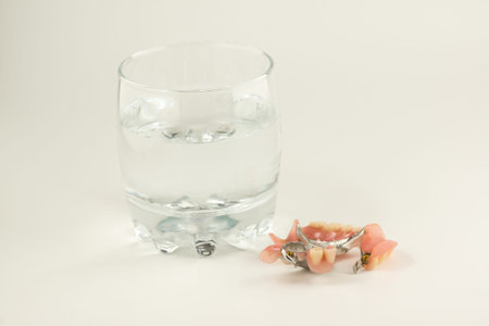 bugel remove dentures with attachments on white background