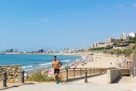 Tarragona, Spain - August 10, 2018: Tarragona is a port city located in northeast Spain on the Costa Daurada by the Mediterranean Sea.のeditorial素材