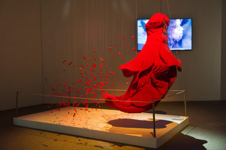 Minsk, Belarus - June 10, 2018: exhibition Nathan Sawaya in Minsk is an American-based artist who...