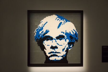Minsk, Belarus - June 10, 2018: exhibition Nathan Sawaya in Minsk is an American-based artist who builds custom three-dimensional sculptures and large-scale mosaics from popular everyday items and is best known for his work with standard toy bricks.のeditorial素材