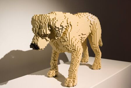 Minsk, Belarus - June 10, 2018: exhibition Nathan Sawaya in Minsk is an American-based artist who builds custom three-dimensional sculptures and large-scale mosaics from popular everyday items and is best known for his work with standard toy bricks.のeditorial素材