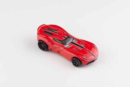 Borisov, Belarus - March 1, 2019: Collection of toy cars, Hot Wheels with isolated background. Hot...