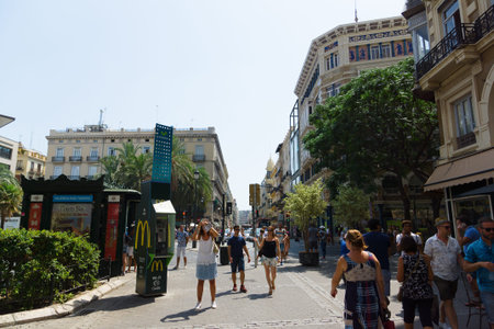 Valencia, Spain - August 07, 2018: Valencia is one of the largest and most lively cities in Spain....