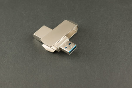 usb flash drive for storing large amounts of information is isolated on the background
