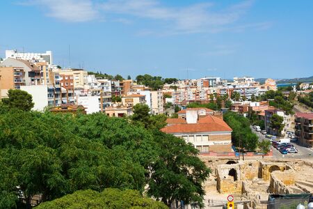 Tarragona, Spain - August 10, 2018: Tarragona is a port city located in northeast Spain on the Costa Daurada by the Mediterranean Sea.のeditorial素材