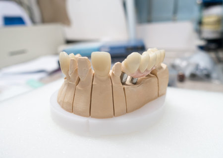 workplace of a dental technician for the manufacture of dental prostheses on implants