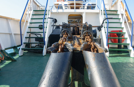 interior and mechanisms of a sea ship