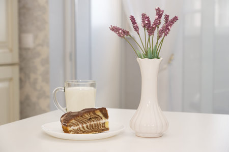 delicious beautiful freshly baked pie in the interior