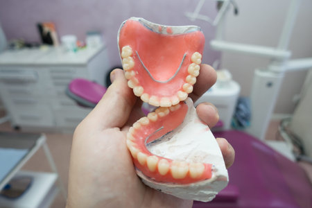 complete removable dental prostheses on gypsum models in the manufacturing process
