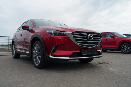 Minsk, Belarus - June 30, 2019: Mazda auto center is the largest in the republic.