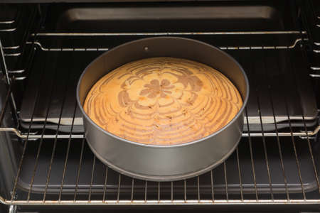 delicious beautiful freshly baked pie in the interiorの写真素材