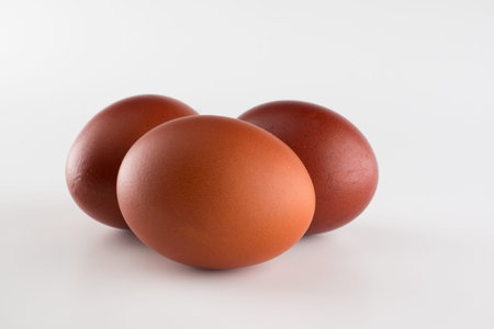 red colored chicken eggs as a symbol of Easter