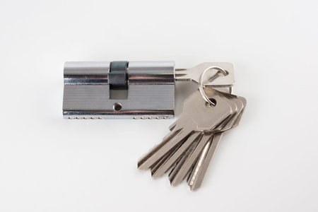 door lock cell isolated on white background