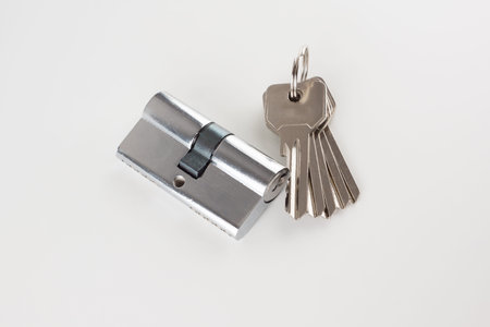 door lock cell isolated on white background