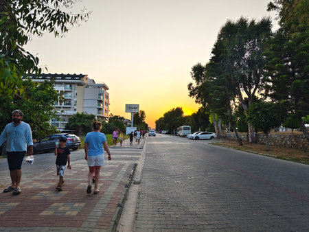 Konakli, Turkey - July 2, 2023: Konakli is a tourist village with a large number of hotels located near the large Turkish city of Alanyaのeditorial素材