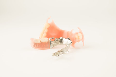 new removable dental prostheses isolated on white background