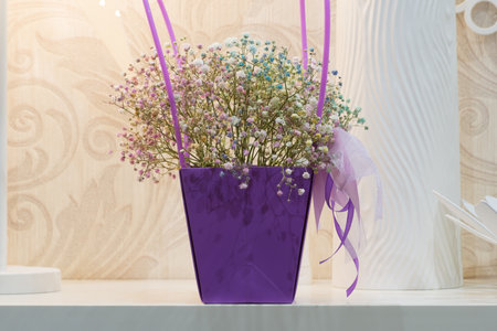 multitude of very small multi colored flowers in pastel shadesの写真素材