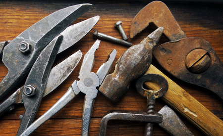 old metalwork tools.の写真素材