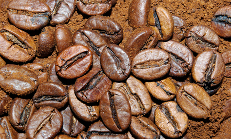 Coffee beans close upの写真素材