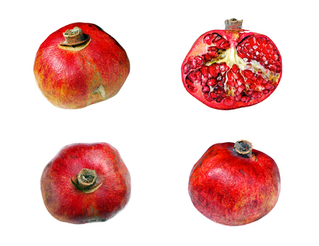 pomegranate isolated on the white backgroundの写真素材