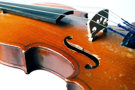 Old violin close-upの写真素材