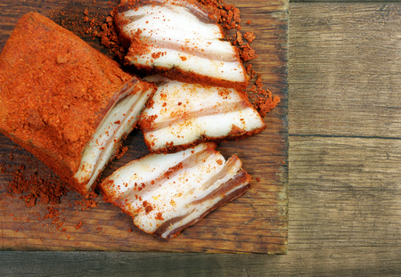 lard in red pepper.の写真素材