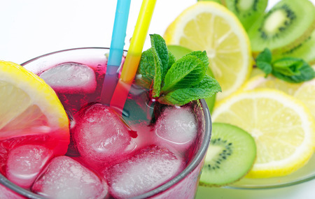 Cold lemonade with mint and ice. Chilled drink.の写真素材