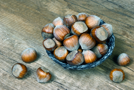 hazelnut texture background closeupの写真素材