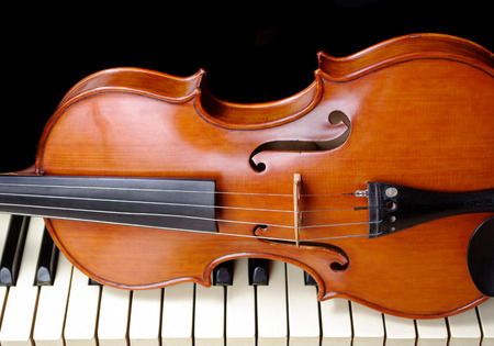 violin and piano. close-up. copy spaces.の写真素材