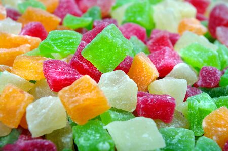 background of candied pineapples. close upの写真素材