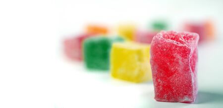 bright colorful sweets. Gummy candy texture background. jelly candies close-up. selective focus. copy spacesの写真素材