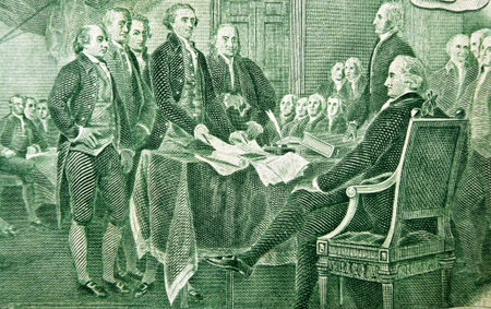 Declaration of Independence of the United States of America. Signing the Declaration of Independence...