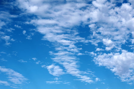 bright blue sky with white clouds