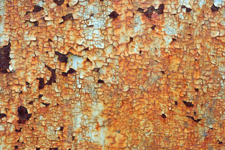 old rusty painted metal sheet close-upの写真素材