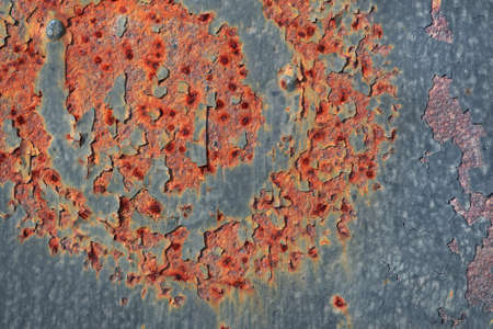 old rusty painted sheet metal texture backgroundの写真素材