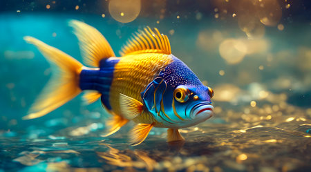 Tropical fish in the aquarium. Aquarium fish background.の素材