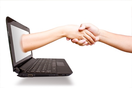Hand laptop.の写真素材
