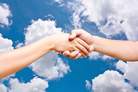 Hand the sky.の写真素材