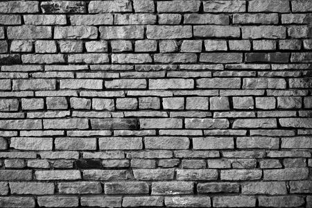 Black and white brick wall.の写真素材